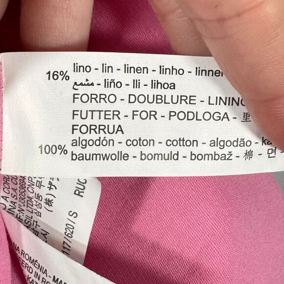 NWT Zara Linen Blend Blazer Mini Pink Dress Bloggers Favorite Barbiecore Size S - Picture 7 of 9